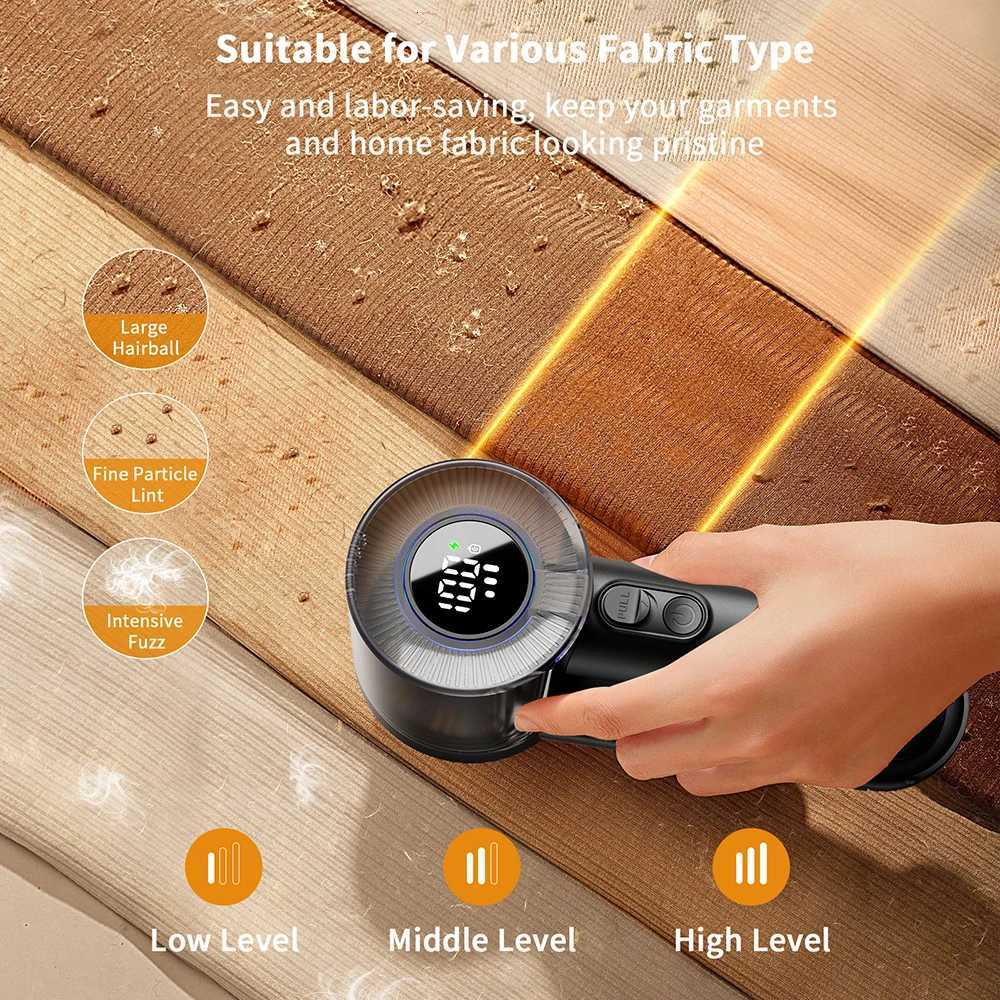 2-in-1 Rechargeable Fabric Shaver Electric Lint Remover with Digital Display Sweater Shaver Lint Shaver for Clothing Blanket M251203 - view 4