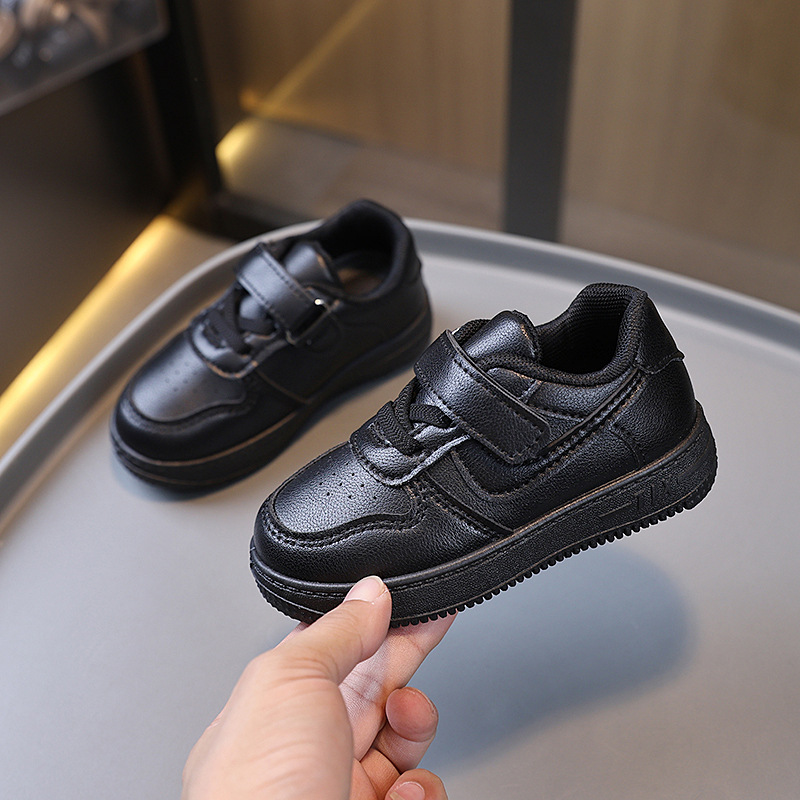 Black White Kids Shoes Toddler Boys Sneaker School Girls Tennis Sports Shoes for Children Kidsnest Boys Girls Board Shoes Size US5.5C-US6Y K0633