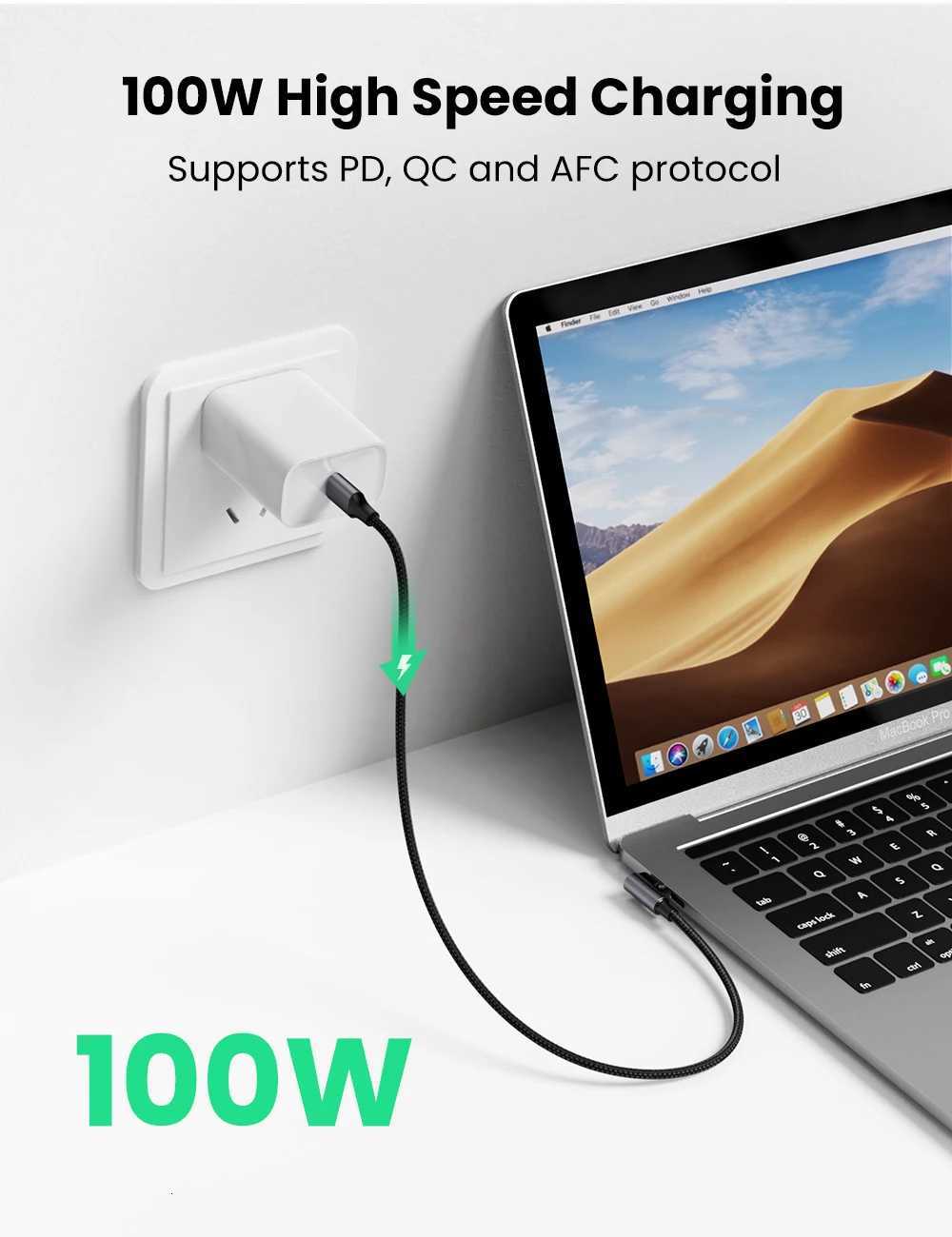 UGREEN PD 100W USB C to USB C Charging Cable for S10 S20 Book Pro iPad 2020 Quick Charger 40 PD Fast Charging Cord C2512032