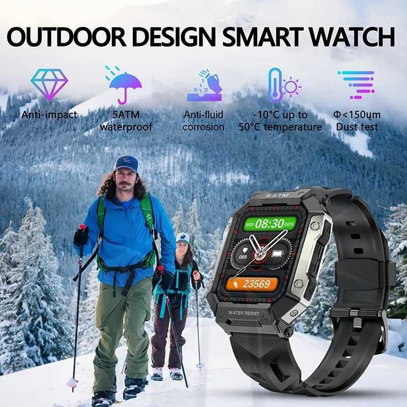 192-inch HD Sn Smart Watch Fashion Outdoor Waterproof Strong Sleep Health Fitness Monitor Sports Smartwatch for Men Wen C251203