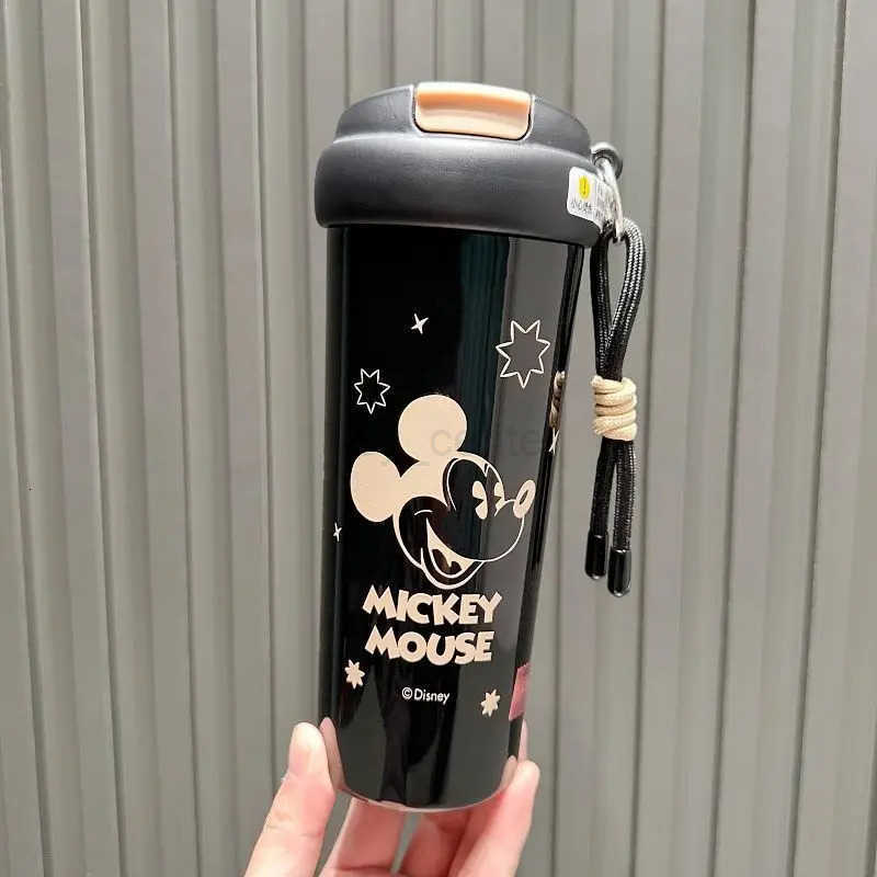 Disney New Mickey Minnie Thermos Creative High-value Anime Cartoon Diy Printing Student Large Capacity Portable Cute Suction Cup H251203