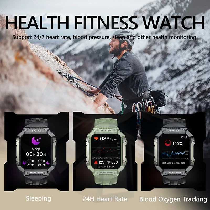 192-inch HD Sn Smart Watch Fashion Outdoor Waterproof Strong Sleep Health Fitness Monitor Sports Smartwatch for Men Wen C251203