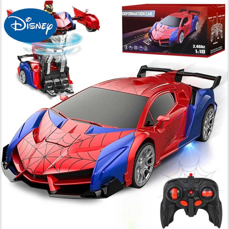 Disney 24GHz Deformable Spider Remote Control Car - Robot Car with Stunts Rechargeable Battery LED Lights Toy Gift for Boys Girls H251203