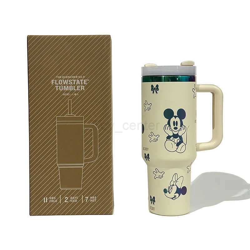 Disney 40oz/1180ml Mickey Mouse 304 Stainless Steel Insulated Cup Cute Cartoon Portable Large Capacity Straw Cup Holiday Gifts H251203