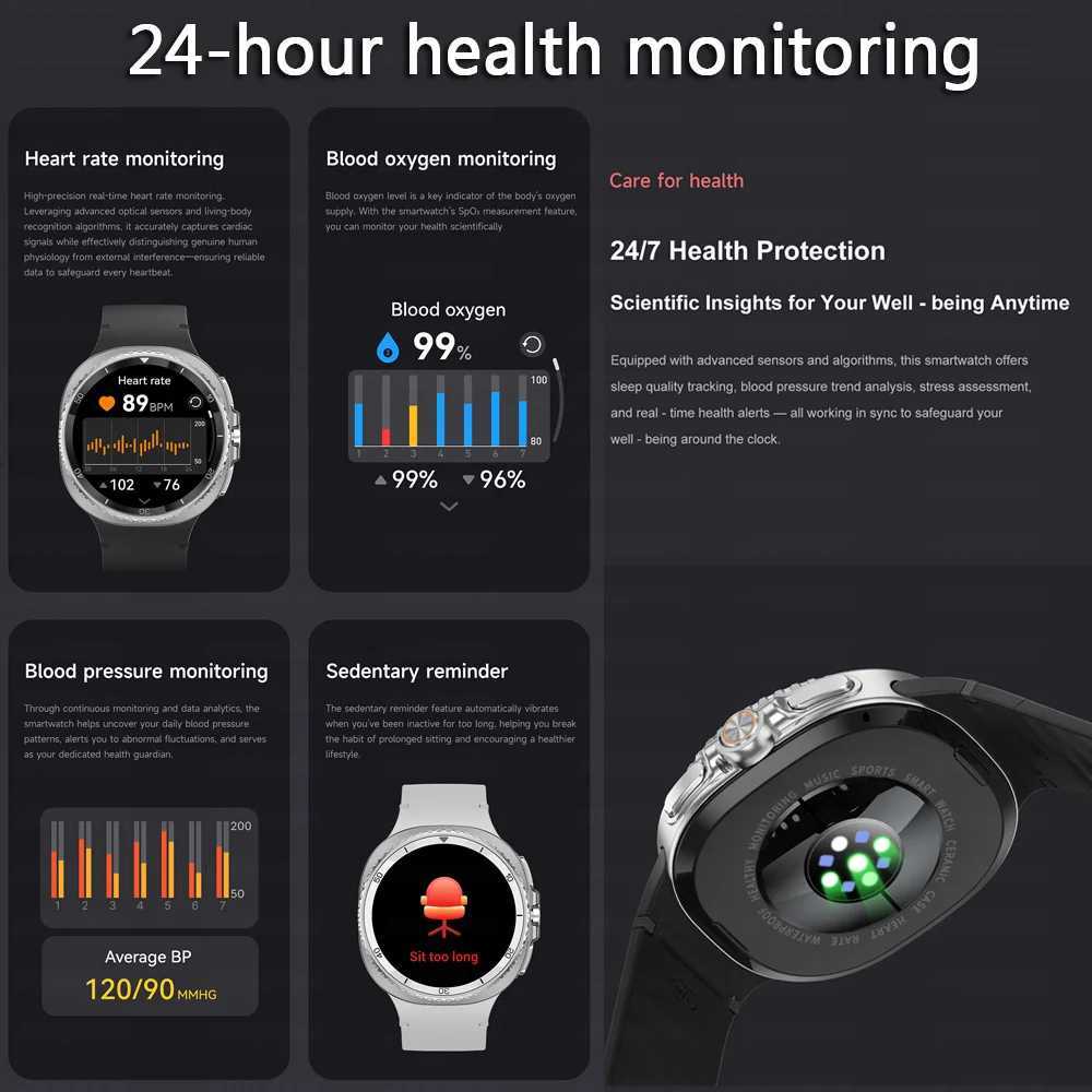 2025 New Watch 8 tra Smart Watch Men Call 3D Video Display Sports GPS NFC Cpass Blood oxygen Waterproof Smartwatch C251203