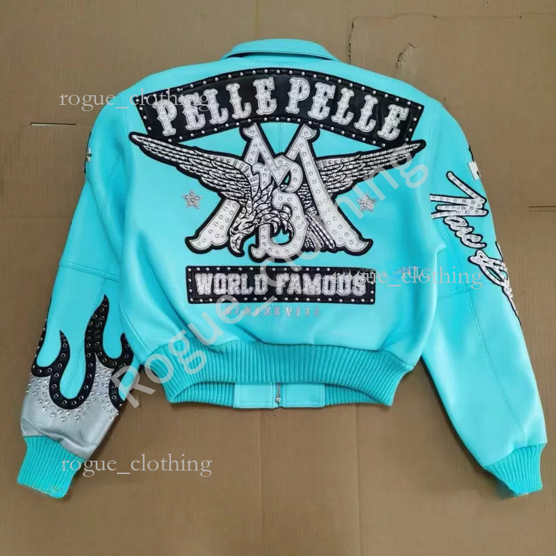 Pelle Pelle Leather Jackets Diamond Encrusted Eagle Leather Jacket Wide Sheep Leather Windbreak Bomber Jackets 1978 Mens Jacket Limited Edition d3c