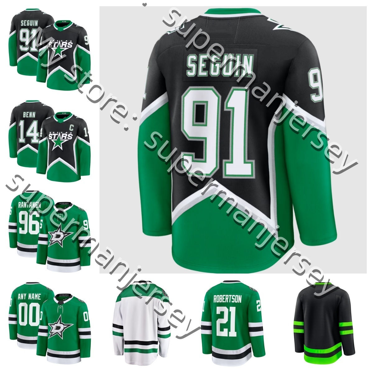 #21 Jason Robertson hockey jersey Stars jersey #96 Mikko Rantanen Jake Oettinger Jamie Benn Tyler Seguins Roope Hintz Miro Heiskanen Esa Lindell Wyatt Johnston 2026