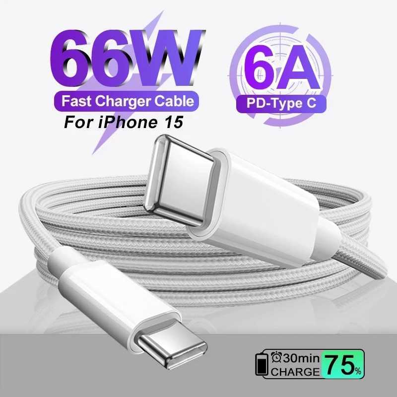 PD 60W USB C Fast Charger Cable For iPhone 15 Pro Max 15 Pro 15 Ps USB-C Weaving Charging Data Line Accessories C251203