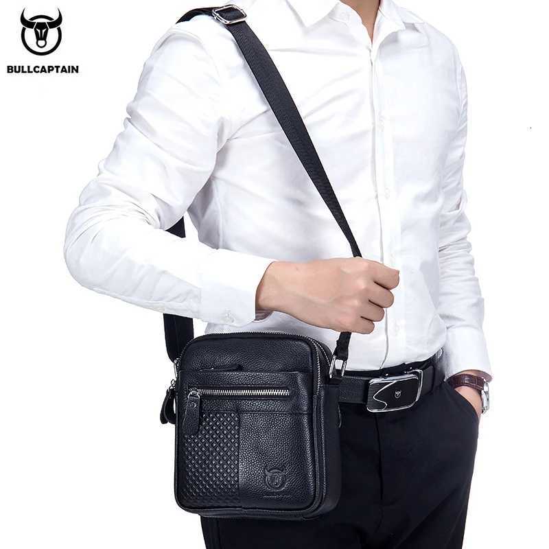 BULLCAPATIN Mens Genuine Leather Shoulder Bag Messenger Briefcase CrossBody Handbag Satchel Travel bag X251203