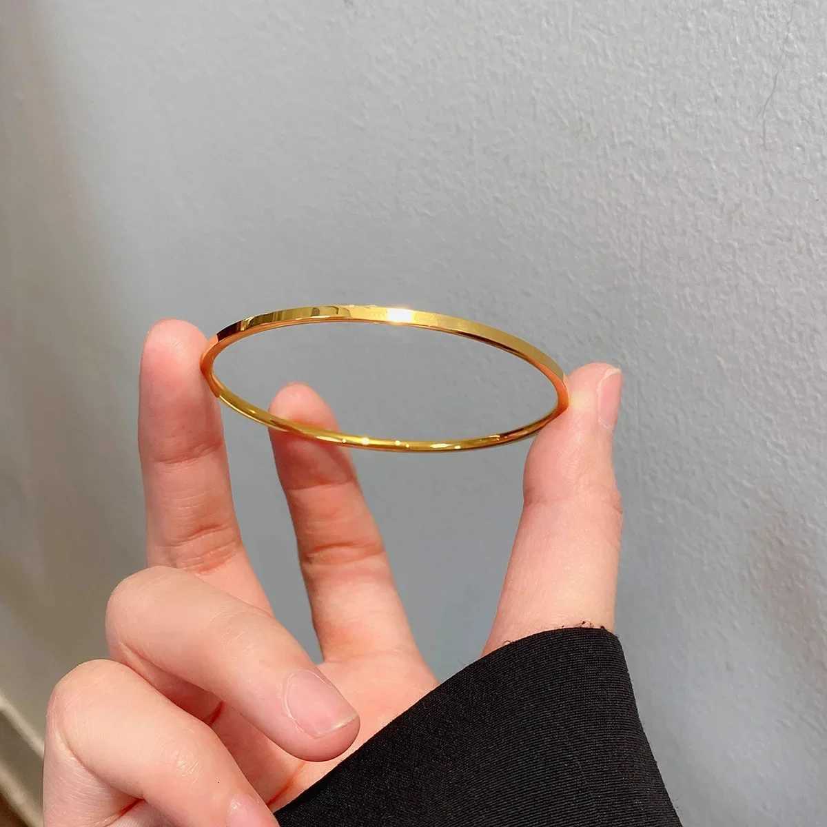 Golden Luxury Thin Bangles for Wen Stainl Steel Fashion Wedding Engagement Jewelry Girlfriend Gift Pseiras W251203