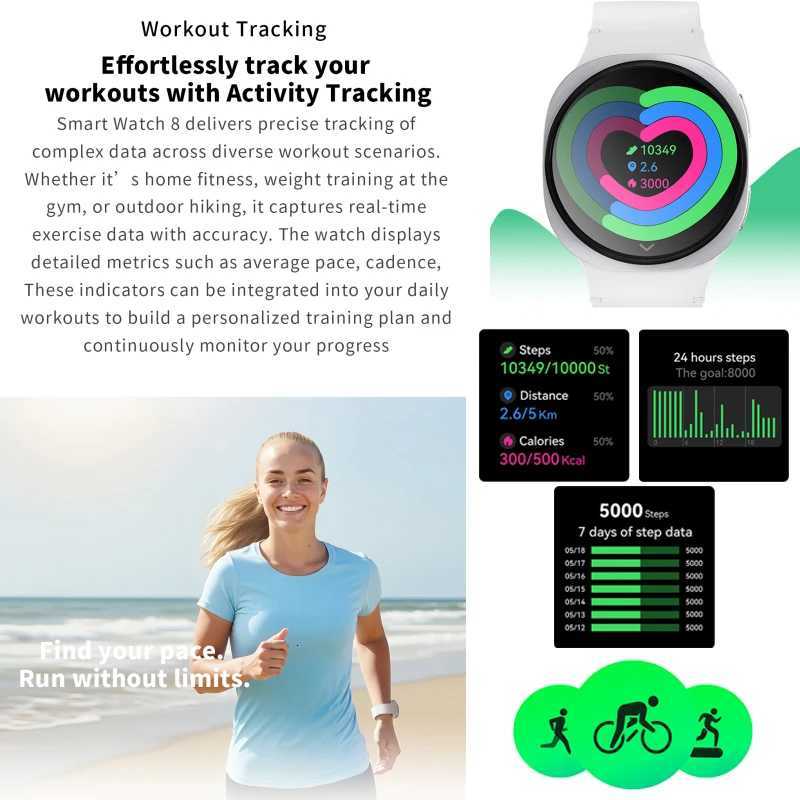 2025 New Watches 8 Mini GPS Track Smart Watch For Men Wen Health Sport AMOLED Rate Call Waterproof Smartwatch C251203