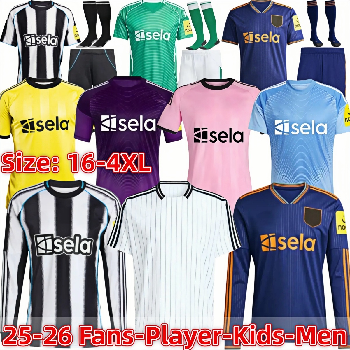 newcastled united 25 26 Soccer Jerseys Bruno G Elanga Gordon Botman Joelinton Tonali Livramento Willock Krafth jersey football shirt kids kit nufc long 3XL 4XL