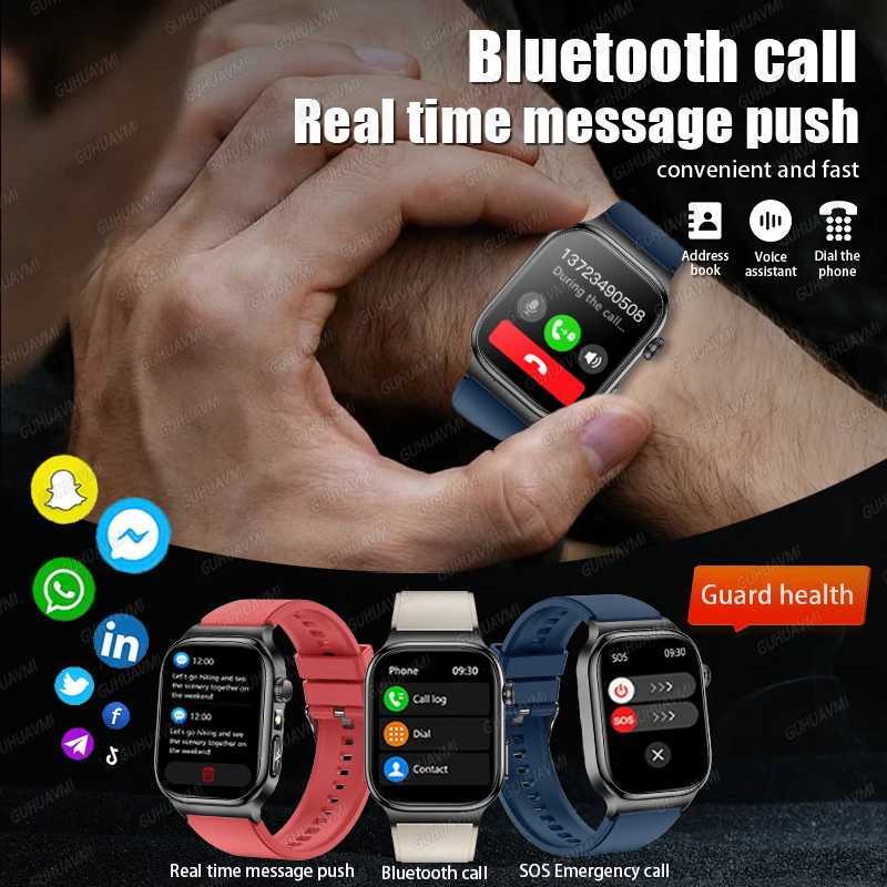 2025 New Five organ examination Health Care Smart Watch Men ECGPPG Uric Acid Blood Fat Call Sports tracker Smartwatch C251203
