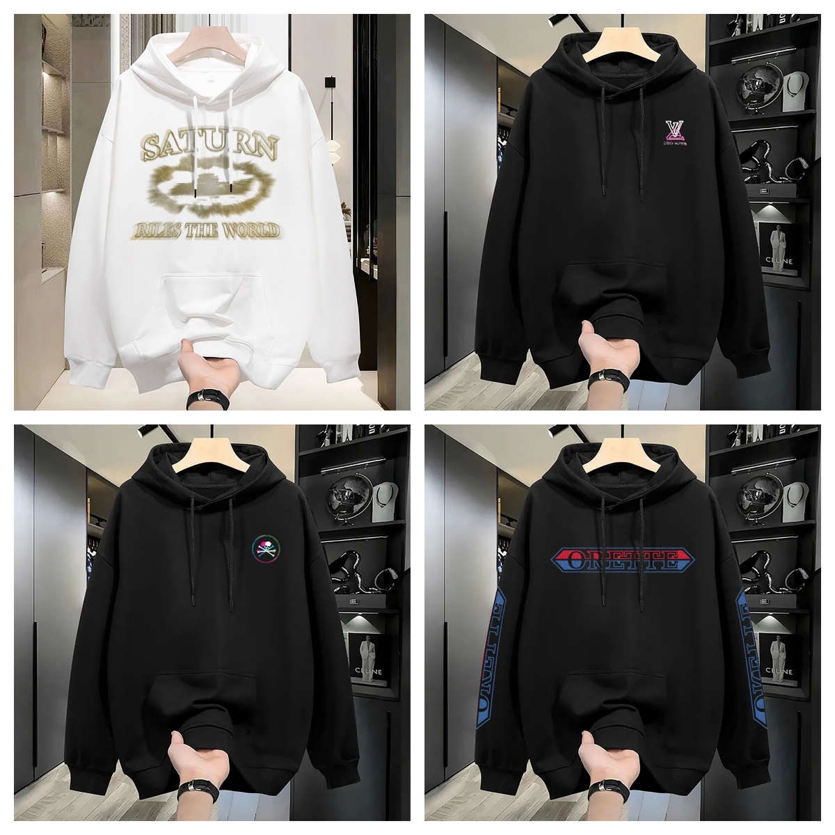 Men's Hoodies Men Luxury Crewneck Sweatshirt Hoody Classic Streetwear Cotton Loose Oversized Casual Trendy Women