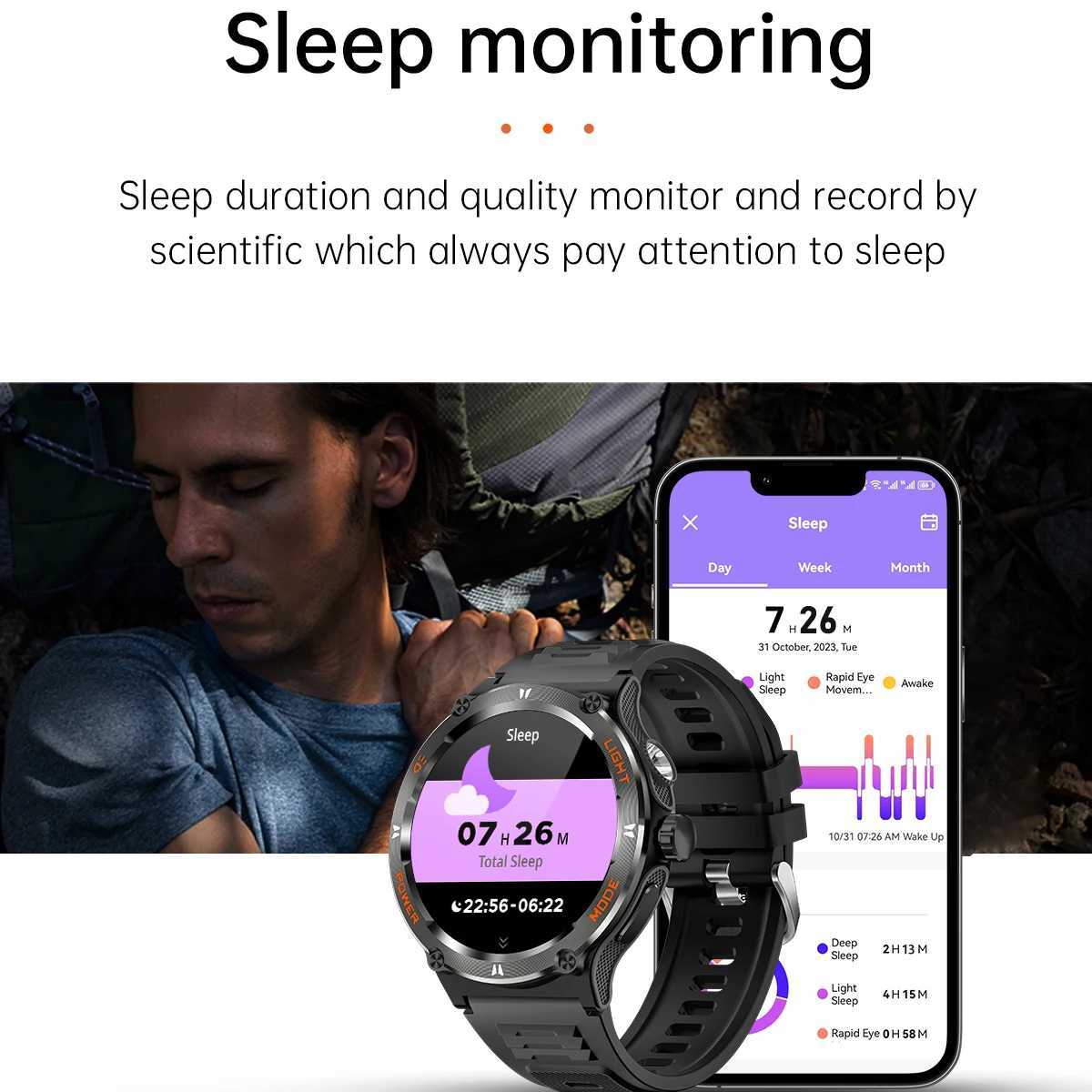 2025 NewOutdoor Sport Smart Watch Men GPS Fitness Cpass LED Flashlight 3ATM Waterproof BT53 Call Smartwatch For IOS Android C251203