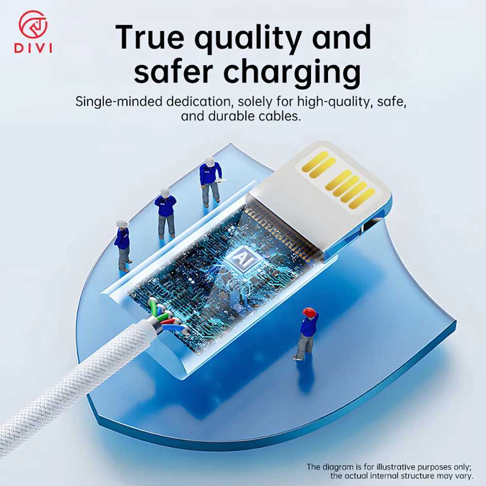 DIVI USB-C Cable 30W Fast Charging Type C to lightning Cable For IPhone 14 13 12 11 pro Max Xs Plus Type C Date Wire C251203