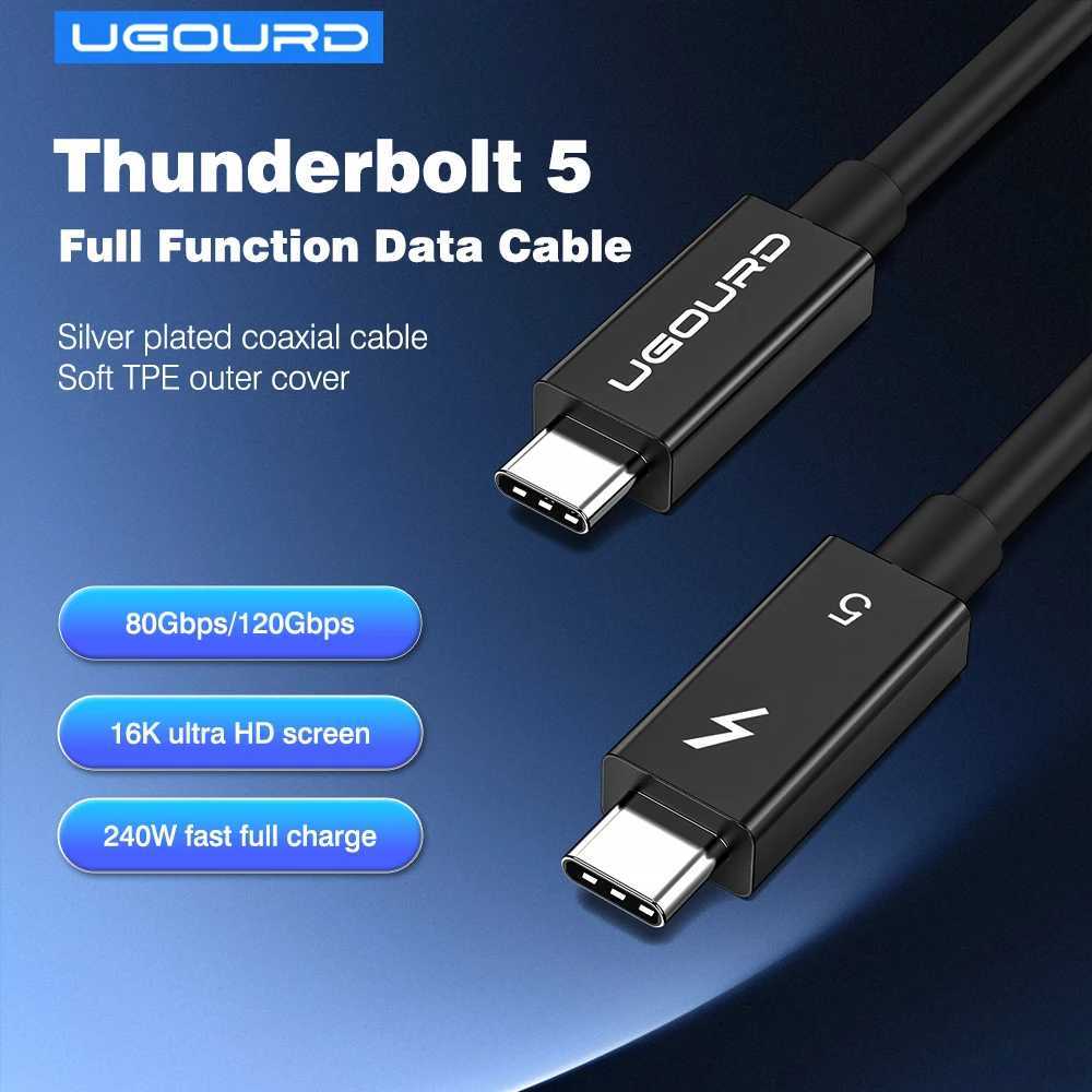 Thunderbolt 5 Cable Soft TPE 80Gbps Type-C USB4 V2 Coaxial Cable USB-C to C 240W 16K 8K for eGPU MINI SSD iPhone 16 Book C251203