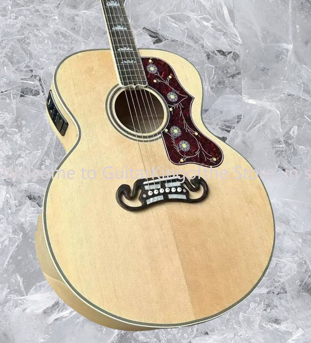 43 inch J200 natural wood color electric box acoustic guitar, sprucemapleEQ board, wholesale and retail