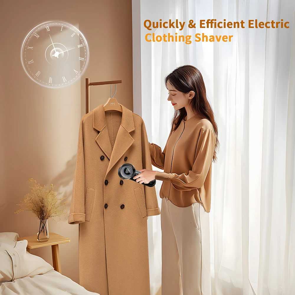2-in-1 Rechargeable Fabric Shaver Electric Lint Remover with Digital Display Sweater Shaver Lint Shaver for Clothing Blanket M251203 - view 7