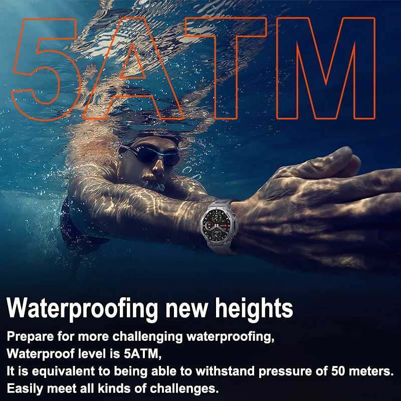 New Outdoor Sports Smart Watch T-Rex 3 GPS Motion Track 5 ATM Waterproof Rate HD Call Smart Watch Men For C251203