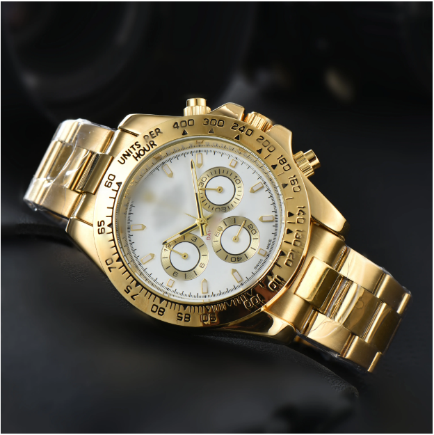 Mens DAYity TONASity Automatic quartz Movement watch multifunction Wristwatch Designers Men Watches Stainless Steel Strap Gold Wristwatches Montre de luxe #263