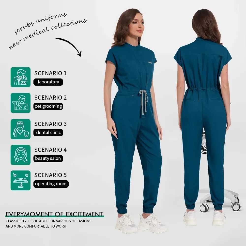 Clinical Uniforms Women Dental Hospital Joggers Clothes Scrubs Jumpsuit Medical Pet Grooming Nurse Scrubs Uniforms Spa Work Wear X251203