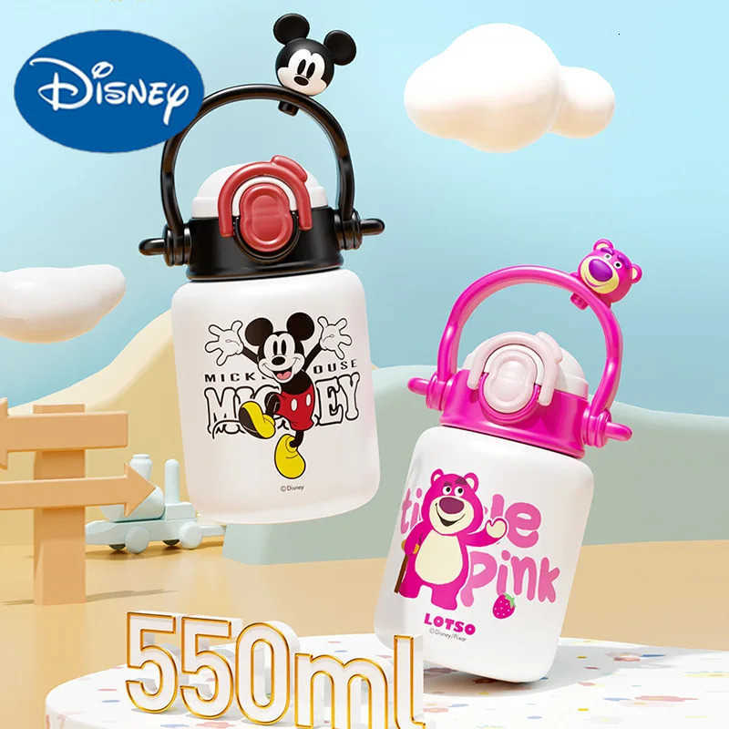 Disney 550ML Mickey Cute Thermos Cups 316 Stainless Steel Portable Sippy Girls Cup Easy To Hand Up Sealed Leakproof H251203