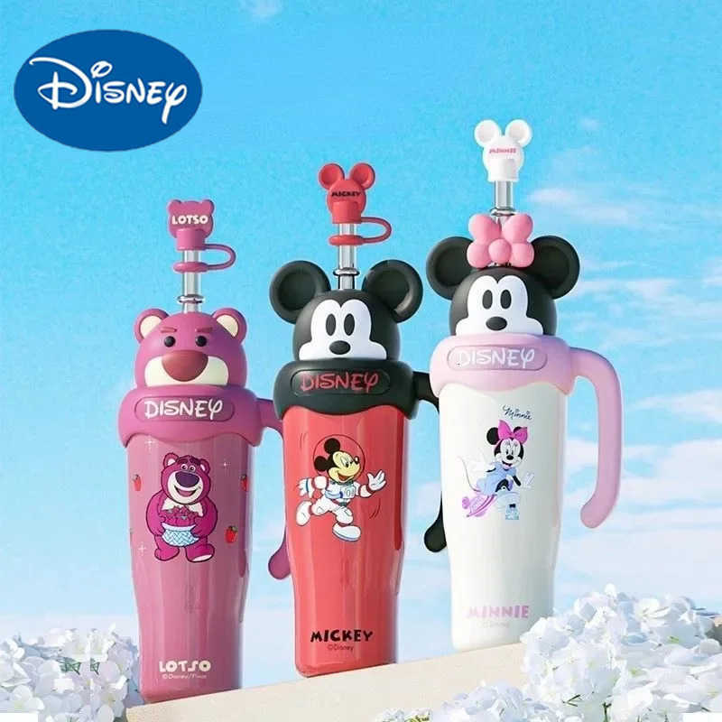 Disney Mickey Minnie Lotso cute creative cartoon pattern stainless steel portable large capacity insulated water cup with straw H251203