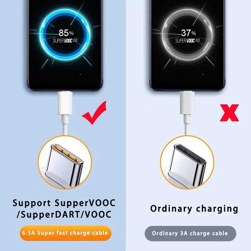 65W Type C Cable For Realme C35 6 7 8i 8 9 Pro GT 2 Neo 3T Phone VOOC er fast Charger Cable For Reno4 Z A94 5G C251203