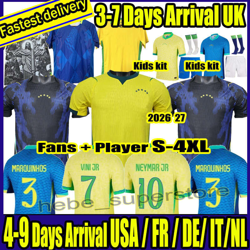S-4XL 2026 27 Brasil Soccer Jerseys 25 26 BraziLS Retro jersey NEYMAR JR VINI JR Endrick Ronaldo PELE Vintage Ronaldinho camisa de futebol brasil Kid kits 1998 2002 2004