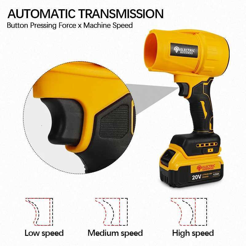 Brushless Turbo Blower Electric Hair Dryer With Battery Cordless Dust Blowing Tool To Clean Computer For 20V Battery Pin X251203