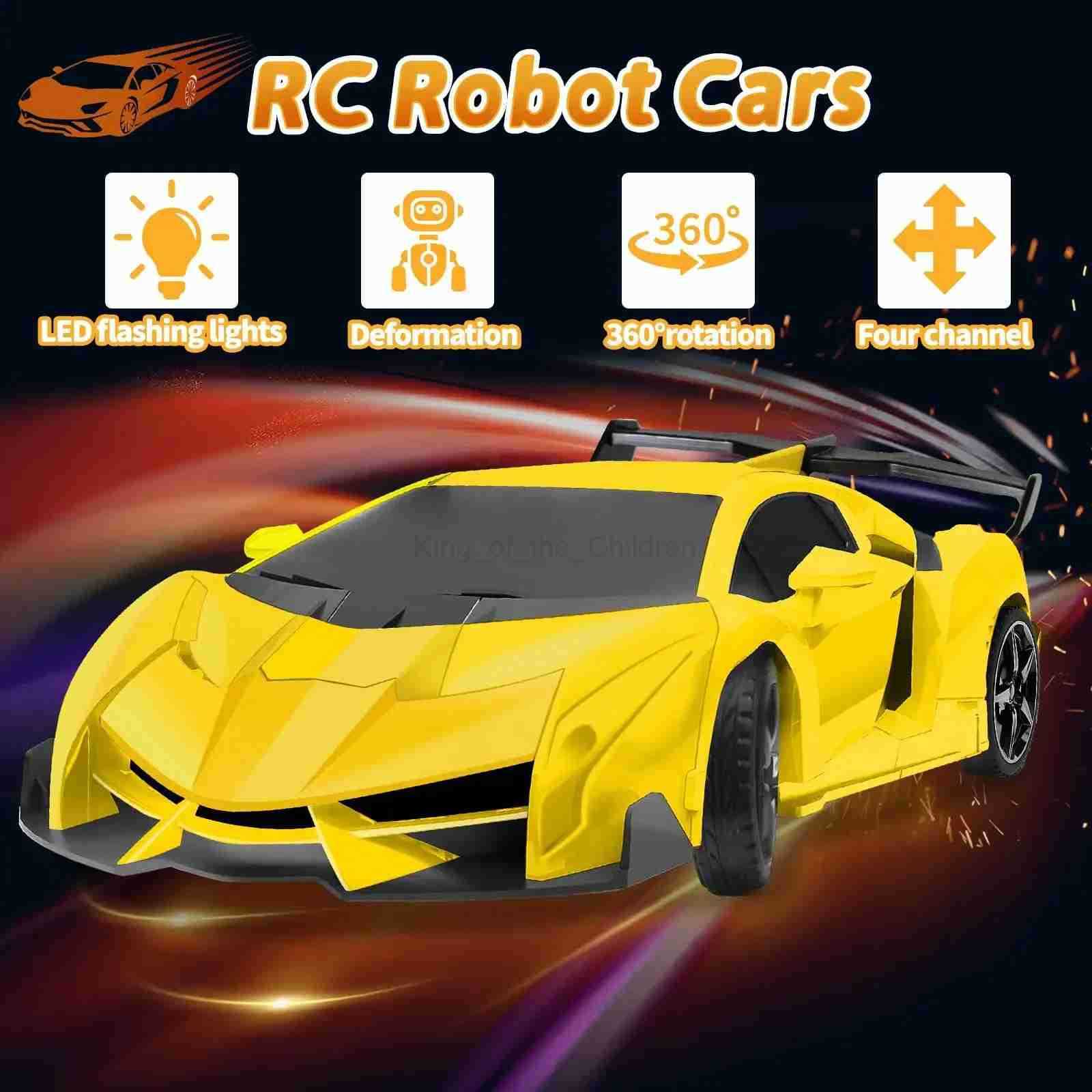 Disney 2 in 1 remote control robot car for children automatic deformation racing car model deformation toy suitable for boys gift H251203