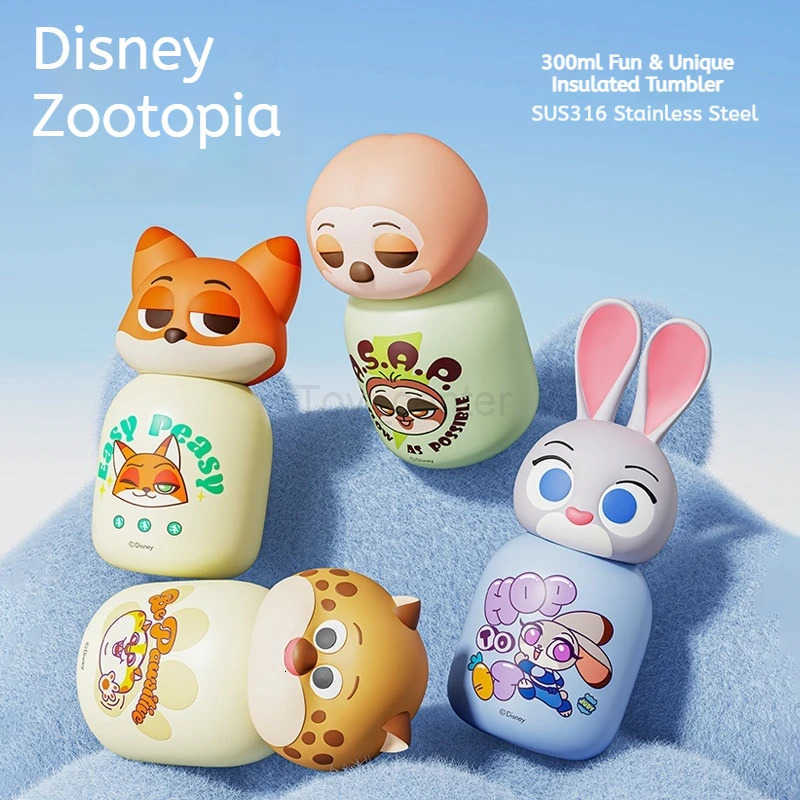Disney Zootopia 300ml Cute Insulated Tumbler Cartoon Nick Judy Flash Clawhauser Water Bottle Girls Boys Gift H2512031