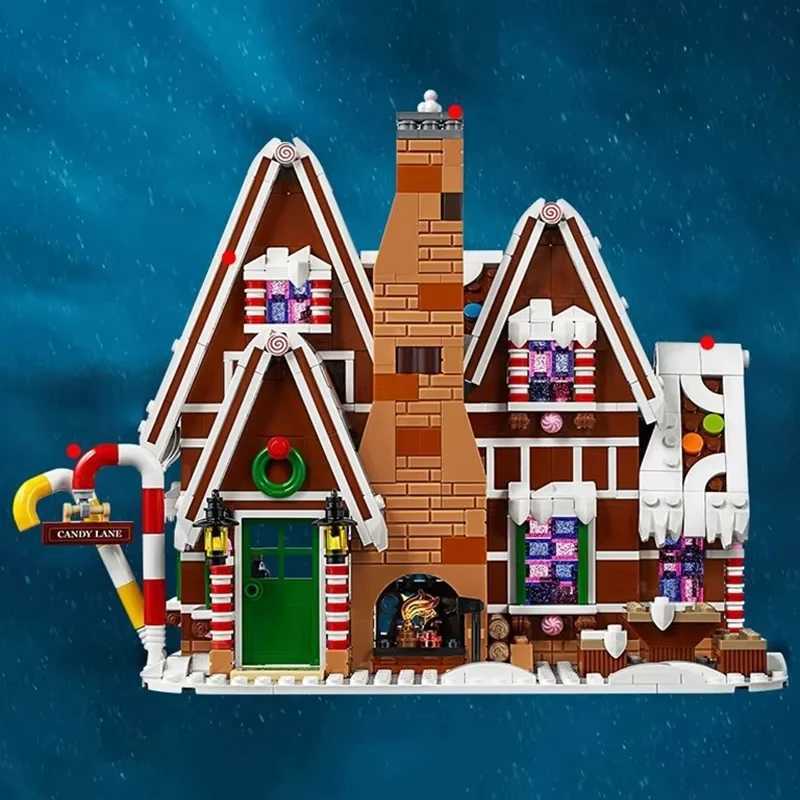 Christmas Gingerbread House Family Gathering Building Blocks Bricks Elk Gingerbread Man Childrens Assembly Toys Christmas Gifts C251203