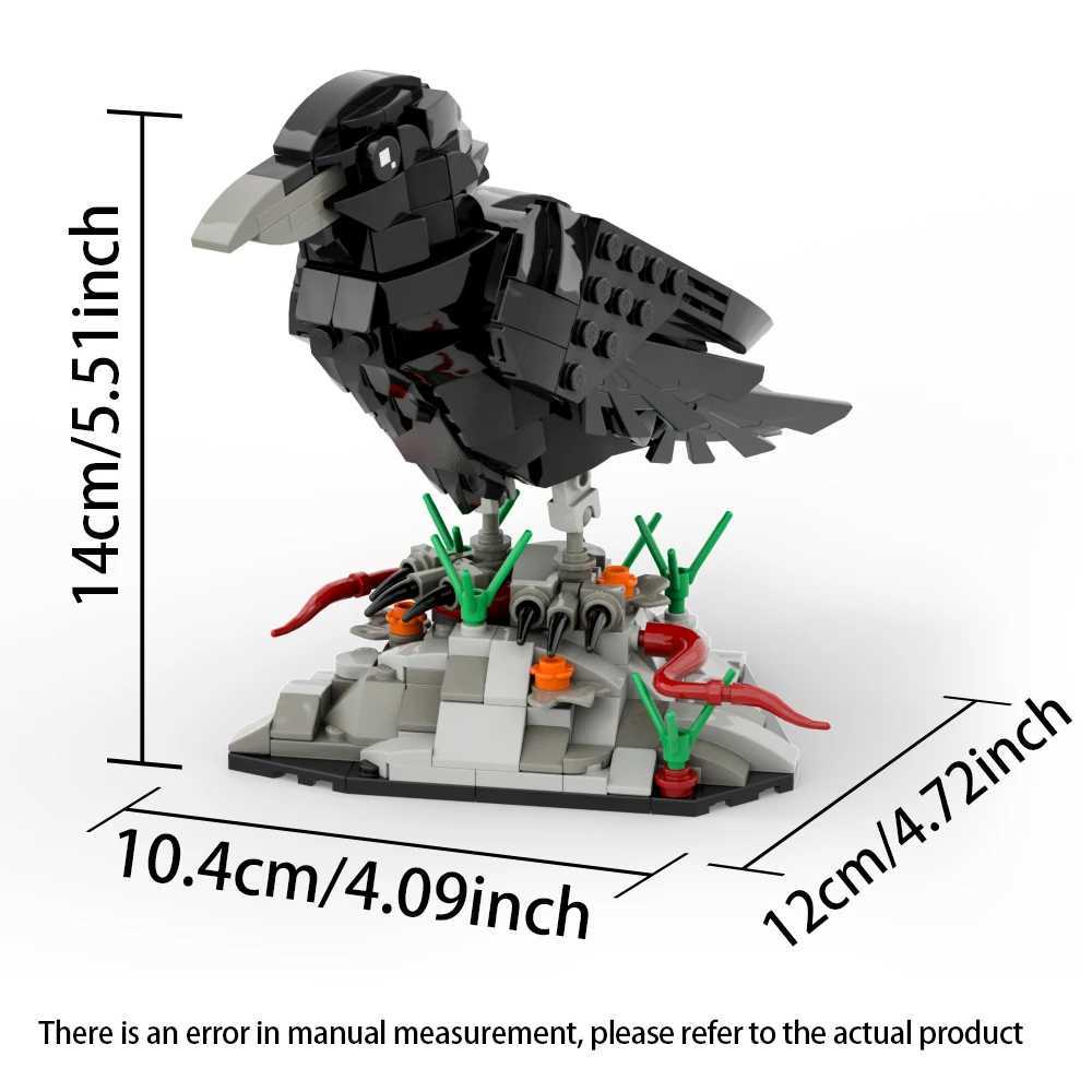 MOC Raven Bird Model Kit Detailed Black Crow Building Blocks Setfor Kids Adts Creative DIY Bricks Toy Gift for fan C251203