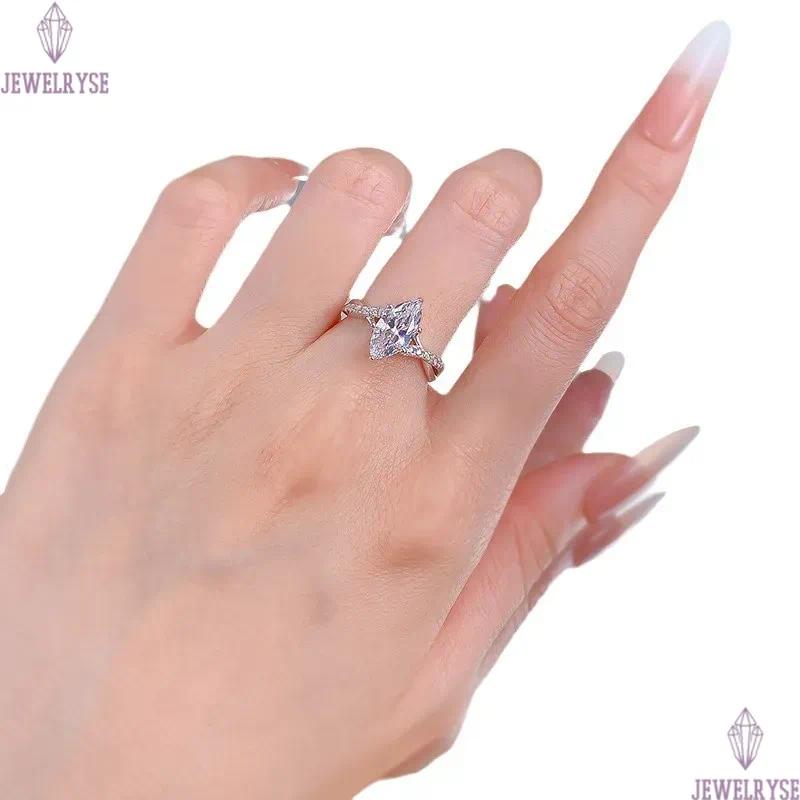 diamond s925 sterling silver designer ring for woman heart 5A zirconia eternity promise love womens wedding engagement gold rings luxury jewelry gift 