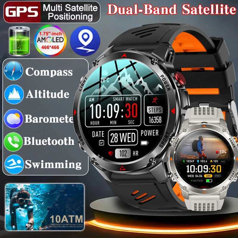 2025 New Military Call Smart Watch Built-in GPS Cpass Baretric Altimeter 10ATM Waterproof Sports Smartwatches Men C251203