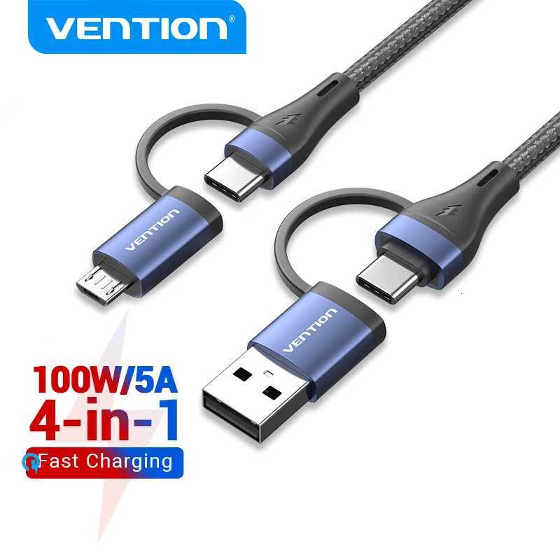 Vention 4 In 1 USB C 100W PD Type C To USB C Fast Charging Cable Usb A to Micro USB For Mobile phone Cable C251203