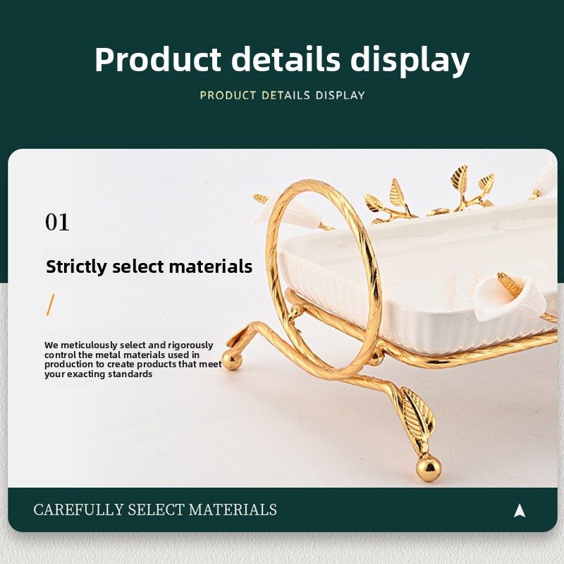 Dishes & Plates--Wrought Iron Creative Shape Fruit Tray, Home Living Room Afternoon Tea Snack Dessert Dry Fruit Plate---QD8084-17