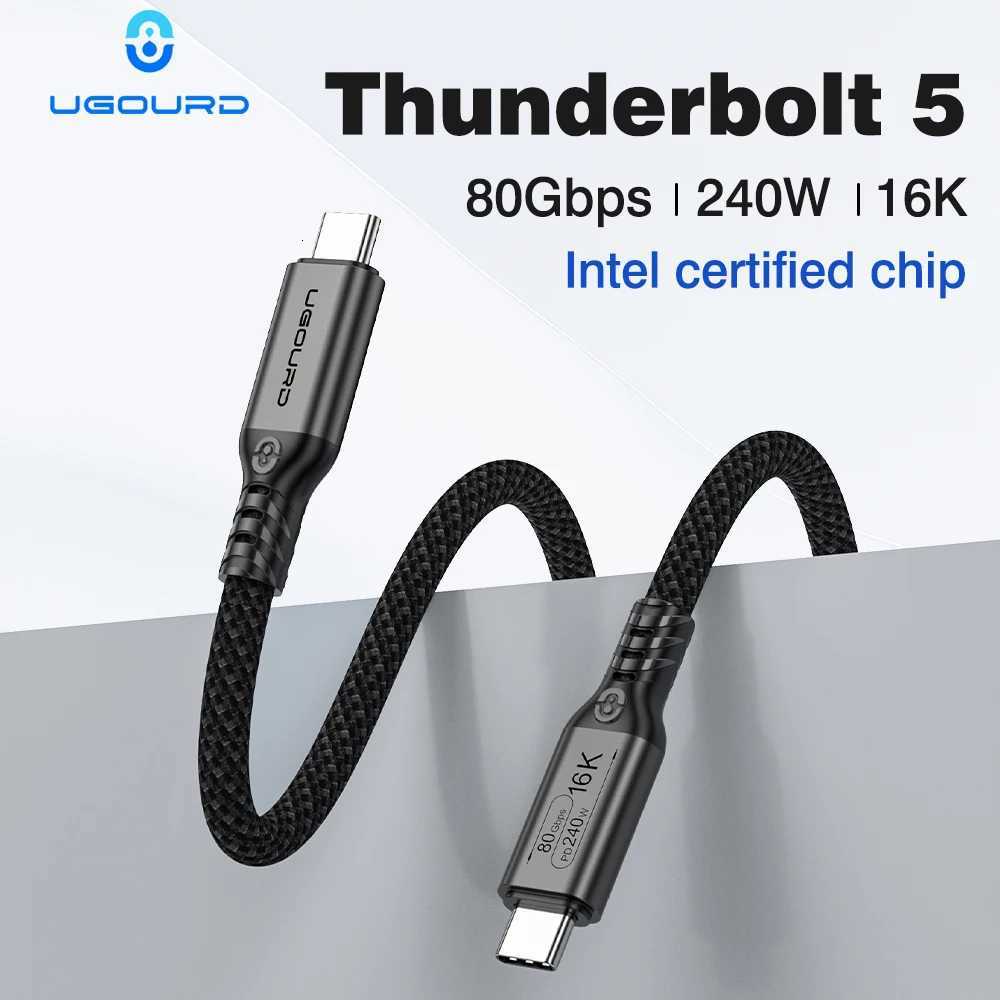 UGOURD 80Gbps Thunderbolt 5 Cable Certified Chip USB-C Thunderbolt5 2m 0 120Gbps 240W 16K for Book M2 Hard Drive USB4-V2 C251203