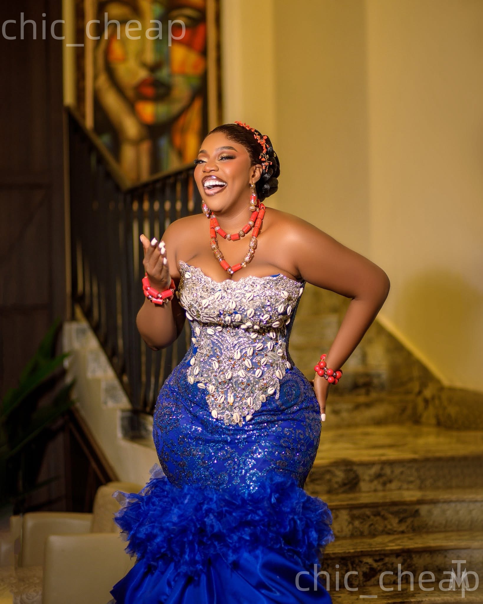 Aso Ebi Royal Blue Mermaid Prom Dresses 2026 Lace Crystals Satin Evening Formal Party Second Birthday Engagement Gowns Plus Size Dress For Special Occ