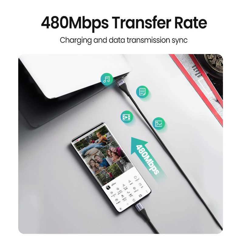 UGREEN Magnetic USB Charging Cable Type C Micro USB Phone Cable Magnet Charger Micro USB For 3A Mobile Phone Wire Cord C251203