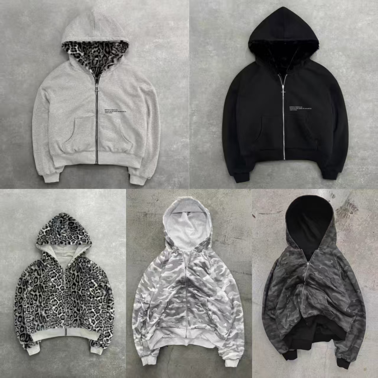 Men's Hoodies Hip-hop Two-sided Clothing Harajuku Retro Leopard Print Fashionable Loose Zipper Hoodie Men Street Casual Sweatshirt Women