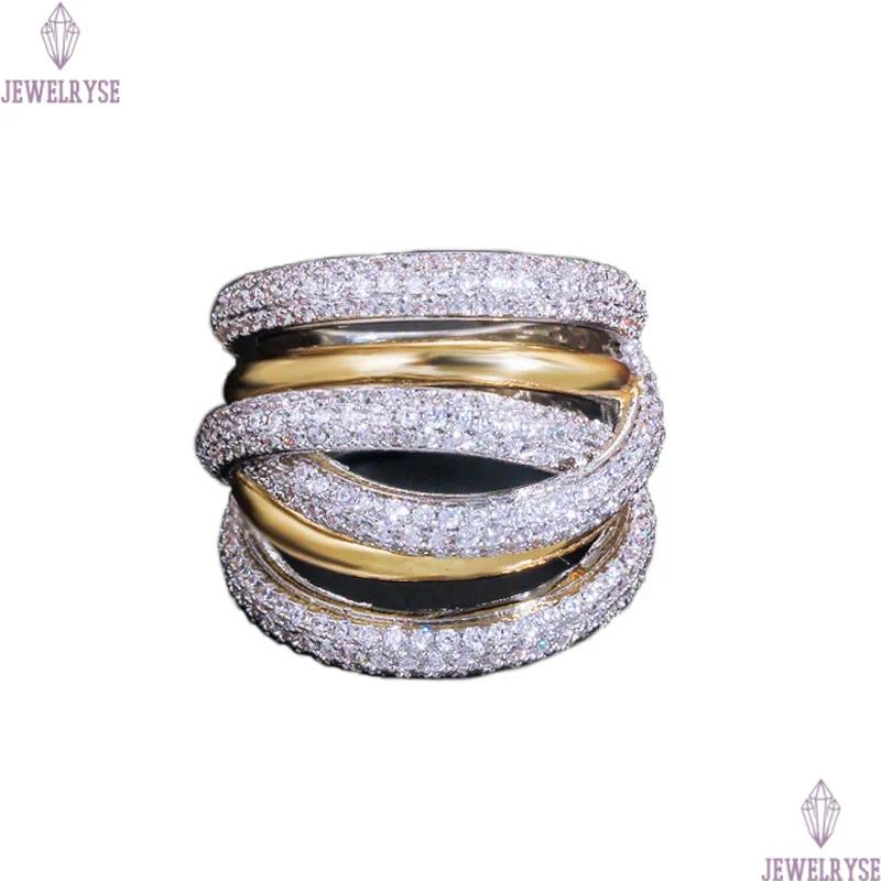 Luxury AAA Cubic Zirconia Copper Full Princess Cut Stackable Rings 6-9 Designer Jewelry Ring For Women South American Gold Silver White CZ Party Weddi