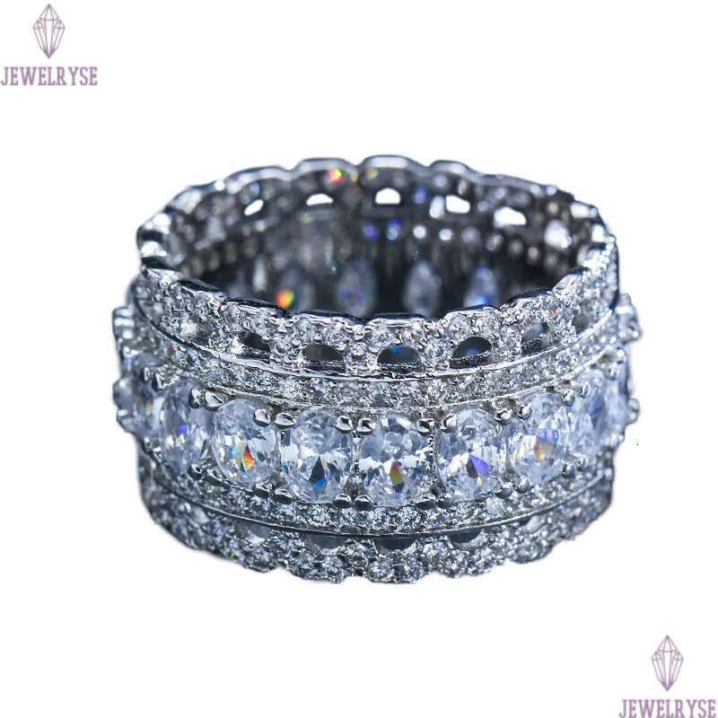 Luxury AAA CZ Bride Wedding Love Rings Size 6-9 Jewelry Designer Copper White Cubic Zirconia Brass Silver Pierced Diamond Ring For Women Engagement Gi