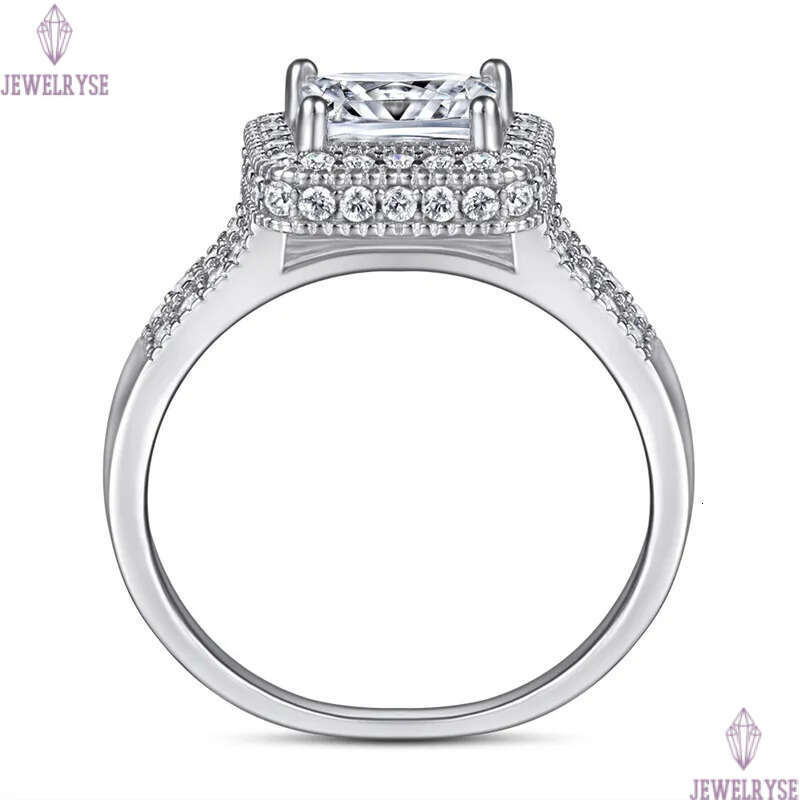 luxury 6mm square diamond designer ring for wed 925 sterling silver white 5A zirconia engagement wedding band rings jewelry woman home party gift box 