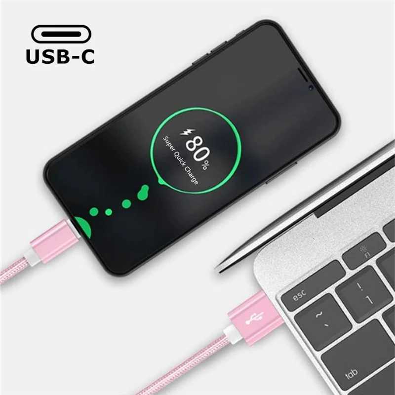 Type C USB Fast Charging Cable for S23 A55 A35 Redmi Note 13 X5 Nova 11 Realme iQOO Braided Cable C251203