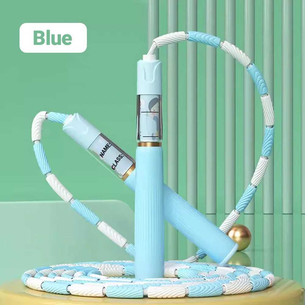 Bamboo Beaded Jump Rope 28M Adjustable Safety Rope for Kids Fitness Training Non-Slip Grip Home Exercise Equipment M260319