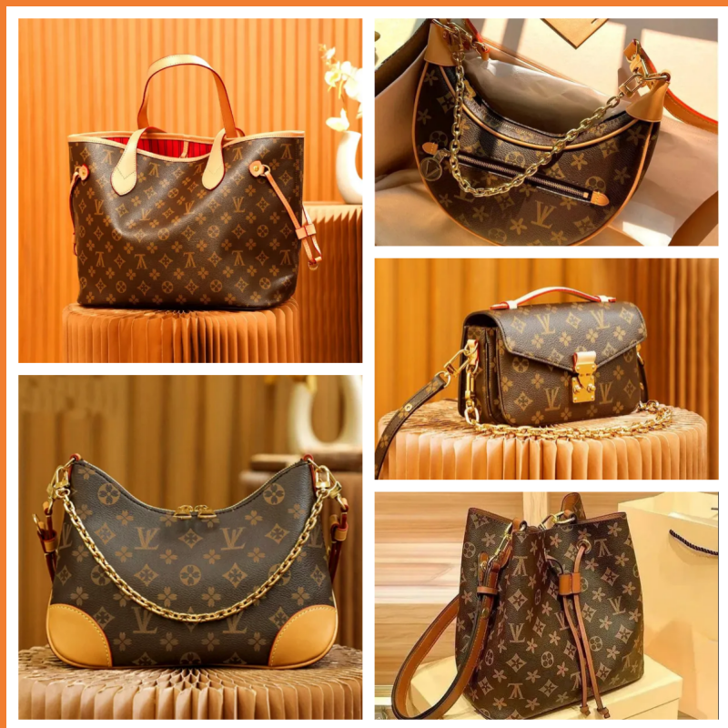 shoulder bag three in one letter package classic color fashionable luxury bag brown leather yellow letters fast shipping women's designer bag chain bar crossbody bag