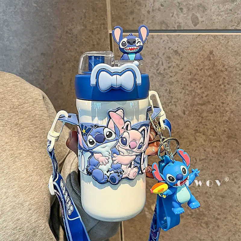 Disney Stitch 500ml Thermal Cup LiloStitch Portable Large Capacity Outdoor Sports Water Cup Drinking Stainless Steel Bottle H251203